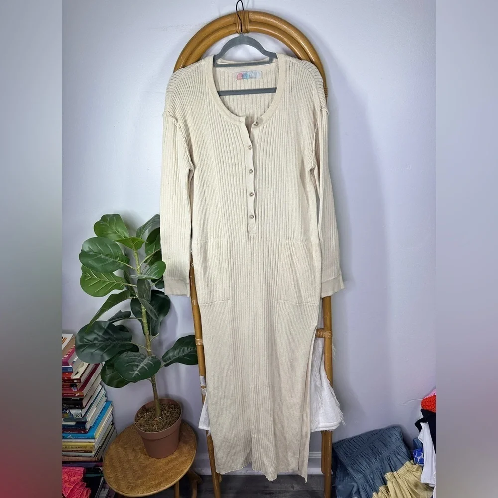 Free People Beach Cream Sweater Dress sz S